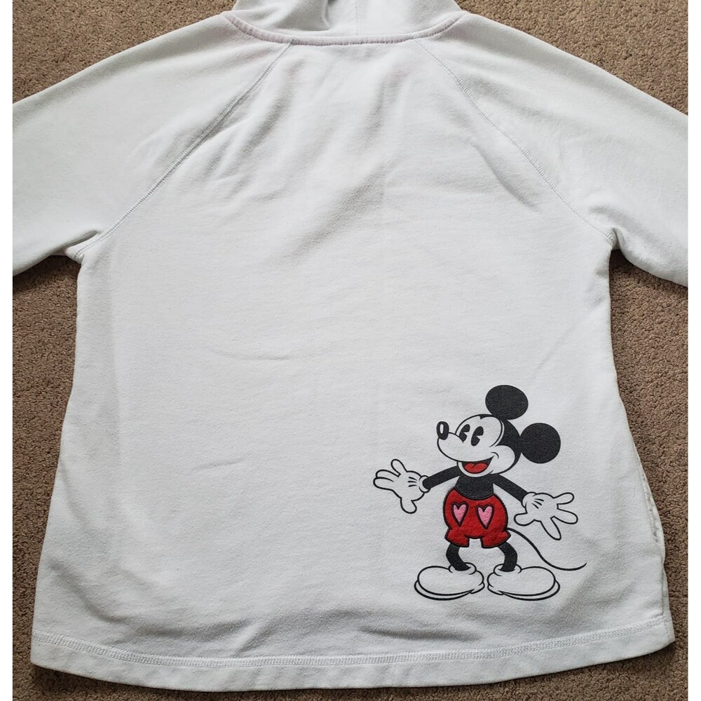 Disney Kisses From Minnie Embroidered Graphic Hoodie Sweatshirt White Medium - Picture 3 of 7